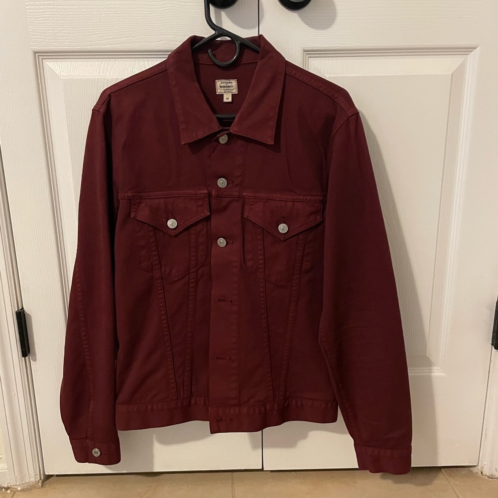 NWOT Citizens of Humanity burgundy denim jacket